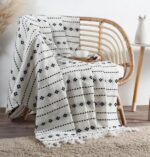 УЗОР, плед, 130х160 см, хлопок, черно-белый