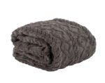 СКАНДИ, плед/покрывало, 180х220 см, флис, косички, темно-серый
