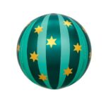 ВИНТЕР, воздушный шар фольгированный, 25 см, зеленый/полоски