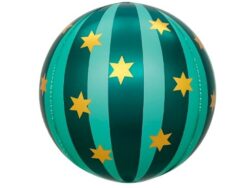 ВИНТЕР, воздушный шар фольгированный, 25 см, зеленый/полоски
