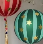 ВИНТЕР, воздушный шар фольгированный, 25 см, зеленый/полоски