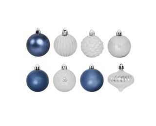ВИНТЕР Christmas, набор новогодних шаров, 5-6 см, 25 шт, синий-белый