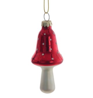 ВИНТЕР, елочная игрушка из стекла, 9 см, мухомор, красный, 2 дизайна, микс