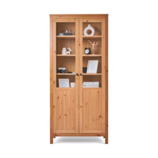 КЫМОР, шкаф-витрина из массива сосны, полуоткрытый, 89х198х37, натуральный