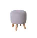 ЭЛЛИ, пуф с деревянными ножками, 40х43 см, велюр, дымчатый серый