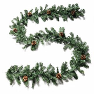 ВИНТЕР, гирлянда хвойная еловая с шишками, 270 см, 200 веток