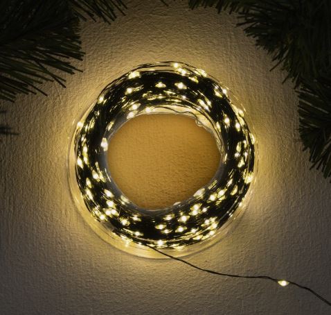 ВИНТЕР Нить/Роса, гирлянда, 50 м, 500 LED, зелёная нить, 8 режимов, теплый ВИНТЕР Нить/Роса, гирлянда, 50 м, 500 LED, зелёная нить, 8 режимов, теплый