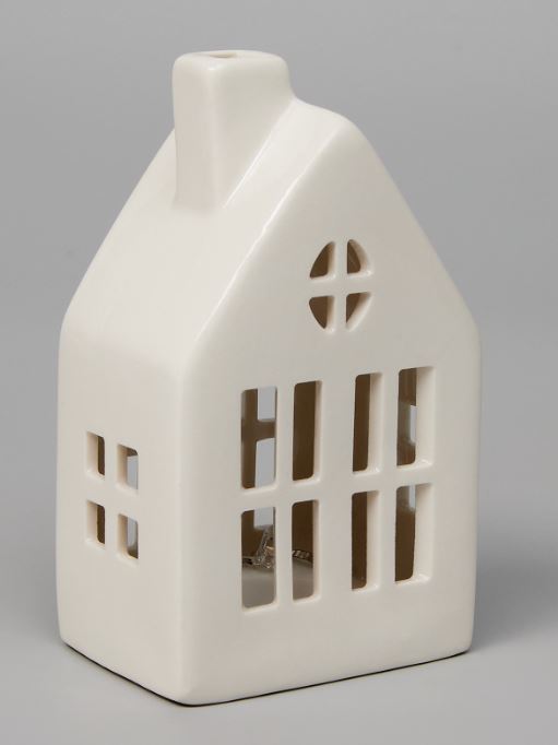 ВИНТЕР, светодиодное украшение из керамики, LR44×3, домик с трубой, 12,6 см, белый ВИНТЕР, светодиодное украшение из керамики, LR44×3, домик с трубой, 12,6 см, белый