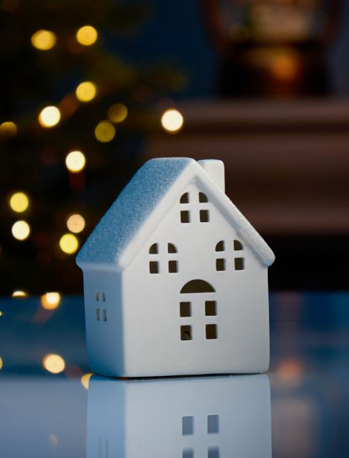 ВИНТЕР, светодиодное украшение из керамики, LR44×3, домик с окнами, 10,1 см, белый ВИНТЕР, светодиодное украшение из керамики, LR44×3, домик с окнами, 10,1 см, белый