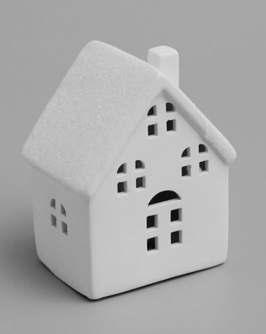 ВИНТЕР, светодиодное украшение из керамики, LR44×3, домик с окнами, 10,1 см, белый ВИНТЕР, светодиодное украшение из керамики, LR44×3, домик с окнами, 10,1 см, белый