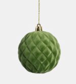 ВИНТЕР Бархат Стиль, набор шаров, 6 шт, 8 см, завитки, зеленый