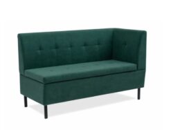 ОЛИВЕР, диван кухонный с ящиком, подлокотник справа, 137 см, велюр, форест зеленый