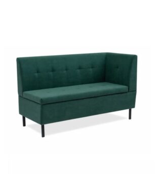 ОЛИВЕР, диван кухонный с ящиком, подлокотник справа, 137 см, велюр, форест зеленый