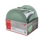 МИЛЛИМИ, набор столовой посуды, 16 пр, керамика, оливковый