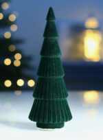 ВИНТЕР Бархат, украшение светодиодное на батарейках, ААх2, ёлка, 25 см, зеленый