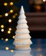 ВИНТЕР, светодиодное украшение из керамики, LR44×3, ёлка, 15,1 см, белый
