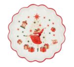 ВИНТЕР Щелкунчик, блюдо керамическое, 25 см, белый/красный