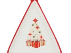 ВИНТЕР Щелкунчик, блюдо в форме елки, 21х16 см, белый/красный