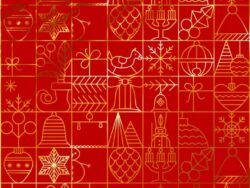 ВИНТЕР Гифт, упаковочная бумага, 100х70 см, красные узоры