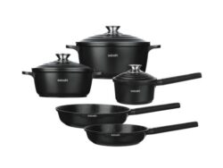 АРТАС, набор посуды 8 предметов, литой алюминий, черный