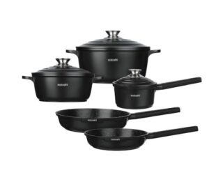 АРТАС, набор посуды 8 предметов, литой алюминий, черный