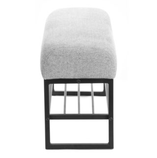 ЧАРЛИ, банкетка с полкой для обуви, букле, серый