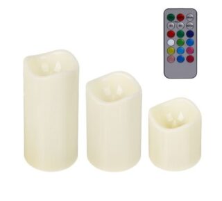 ХЮГГЕ, набор свечей светодиодных, 3 шт, 3хААА, 13 режимов