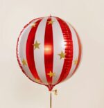 ВИНТЕР, воздушный шар фольгированный, 25 см, красный/полоски