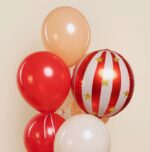 ВИНТЕР, воздушный шар фольгированный, 25 см, красный/полоски