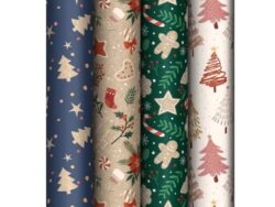 ВИНТЕР Гифт, упаковочная бумага, 100х70 см, 4 вида в ассортименте