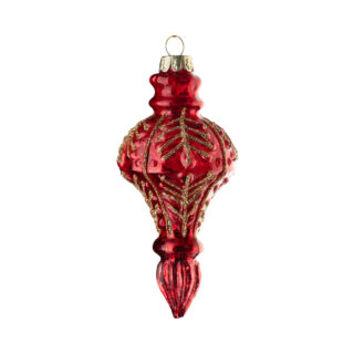 ВИНТЕР, елочная игрушка из стекла, 6х13,5 см, подвеска, красный