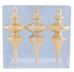 ВИНТЕР, набор елочных украшений, 15,1 см, 3 шт, капля, золотой