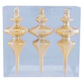 ВИНТЕР, набор елочных украшений, 15,1 см, 3 шт, капля, золотой