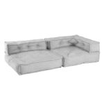 МИРАКЛ, мягкий модуль, угловой, 82х81х42 см, велюр/букле, серый