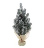 ВИНТЕР, ель настольная литая, 40 см, зеленая в снегу с шишкой