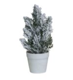 ВИНТЕР, ель заснеженная настольная в кашпо, 20 см, белый