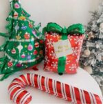 ВИНТЕР, воздушный шар фольгированный, леденец, 32 см, красный/полоски