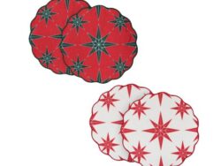 ВИНТЕР Щелкунчик, салфетки сервировочные, 2 шт, 38 см, белый/красный