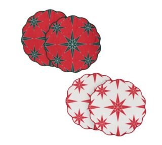 ВИНТЕР Щелкунчик, салфетки сервировочные, 2 шт, 38 см, белый/красный