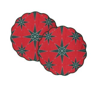 ВИНТЕР Щелкунчик, салфетки сервировочные, 2 шт, 38 см, белый/красный