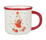 ВИНТЕР Щелкунчик, кружка, 400 мл, керамика, белый/красный