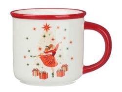 ВИНТЕР Щелкунчик, кружка, 400 мл, керамика, белый/красный