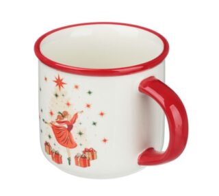 ВИНТЕР Щелкунчик, кружка, 400 мл, керамика, белый/красный