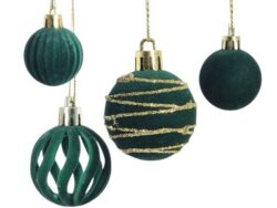 ВИНТЕР Бархат, набор шаров, 20 шт, 4 см, зеленый