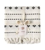 УЗОР, плед/покрывало, 220х240 см, хлопок, черно-белый