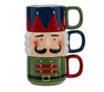 ВИНТЕР Щелкунчик, набор кружек из керамики, 3 шт, 300 мл, разноцветный