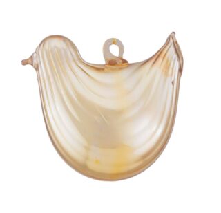 ВИНТЕР, елочная игрушка из стекла, 5,9х5,6 см, птичка, золотой