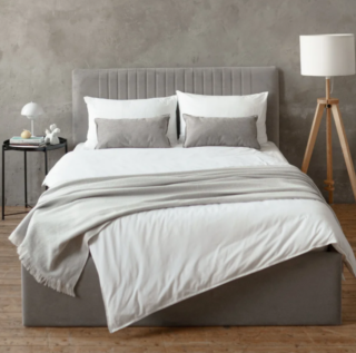 ХЛОИ, мягкая кровать с подъемным механизмом, 120х200 см, серый