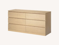 ВАРМА ПРАЙМ, комод, 6 ящиков, 160х48х77 см, натуральный шпон, дуб беленый
