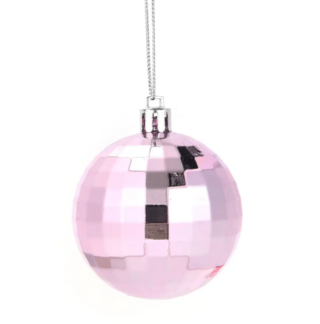 ВИНТЕР, елочная игрушка, диско-шар, 6 см, розовый
